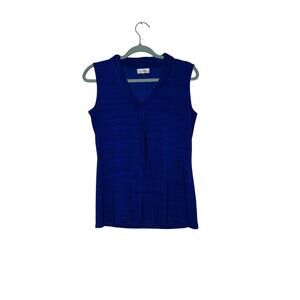Tahari Arthur Levine royal blue tank top blouse size small